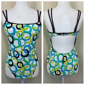 LA BLANCA One Piece Swimsuit Beach White Multicolored One Piece Swimsuit Size 12